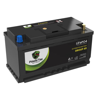 PowerTex 2024 Audi Q5 L4 2.0LReplacement Car Battery BCI Group 49 Lithium LiFePO4 Automotive Powertex Battery - PTLG49-0241