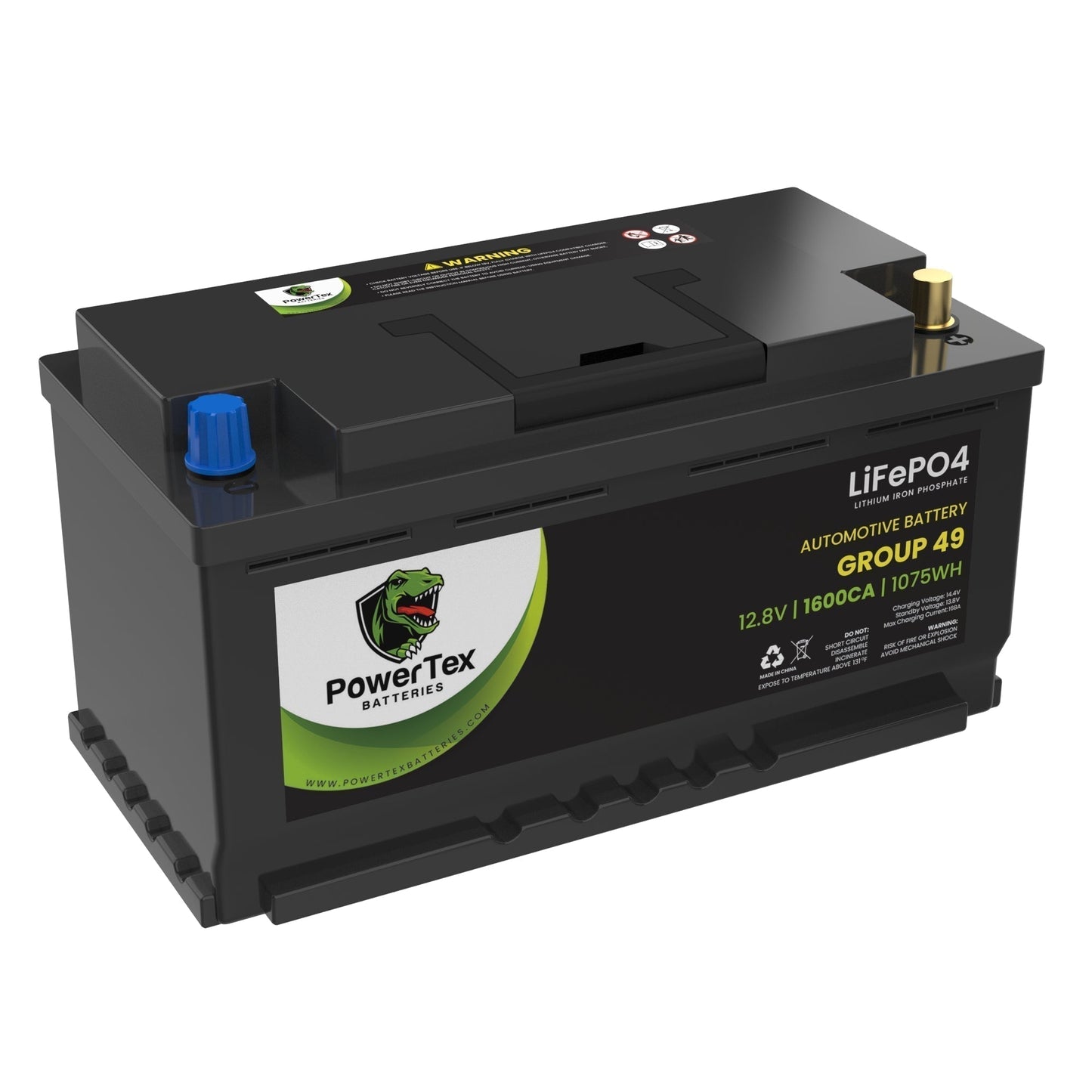 PowerTex 2017 Aston Martin DB11 Car Batteries BCI Group 49 / H8 Lithium LiFePO4 Automotive Battery - PTLG49-4