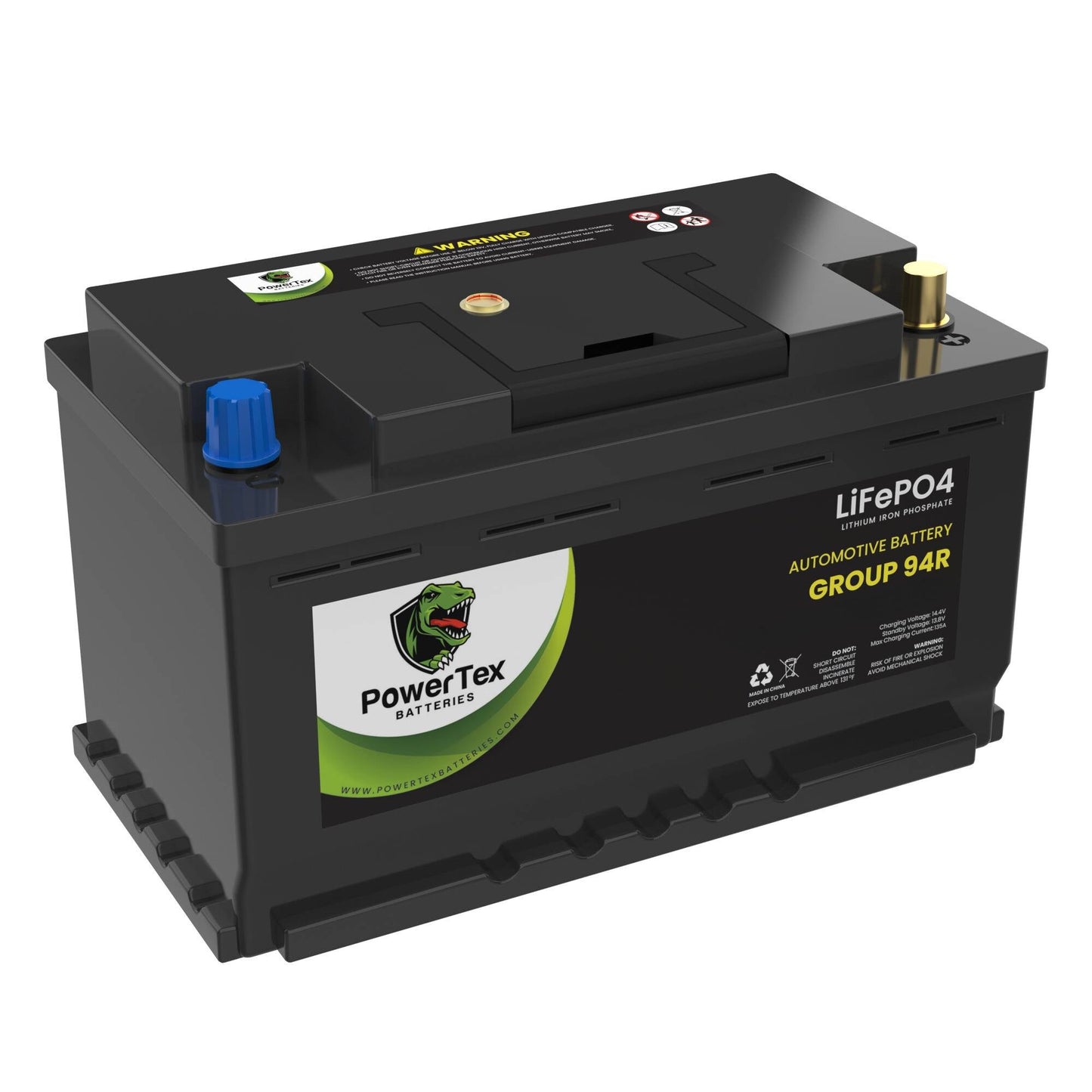PowerTex 2009 Dodge Challenger Car Battery BCI Group 94R / H7 Lithium LiFePO4 Automotive Battery - PTLG94R-787