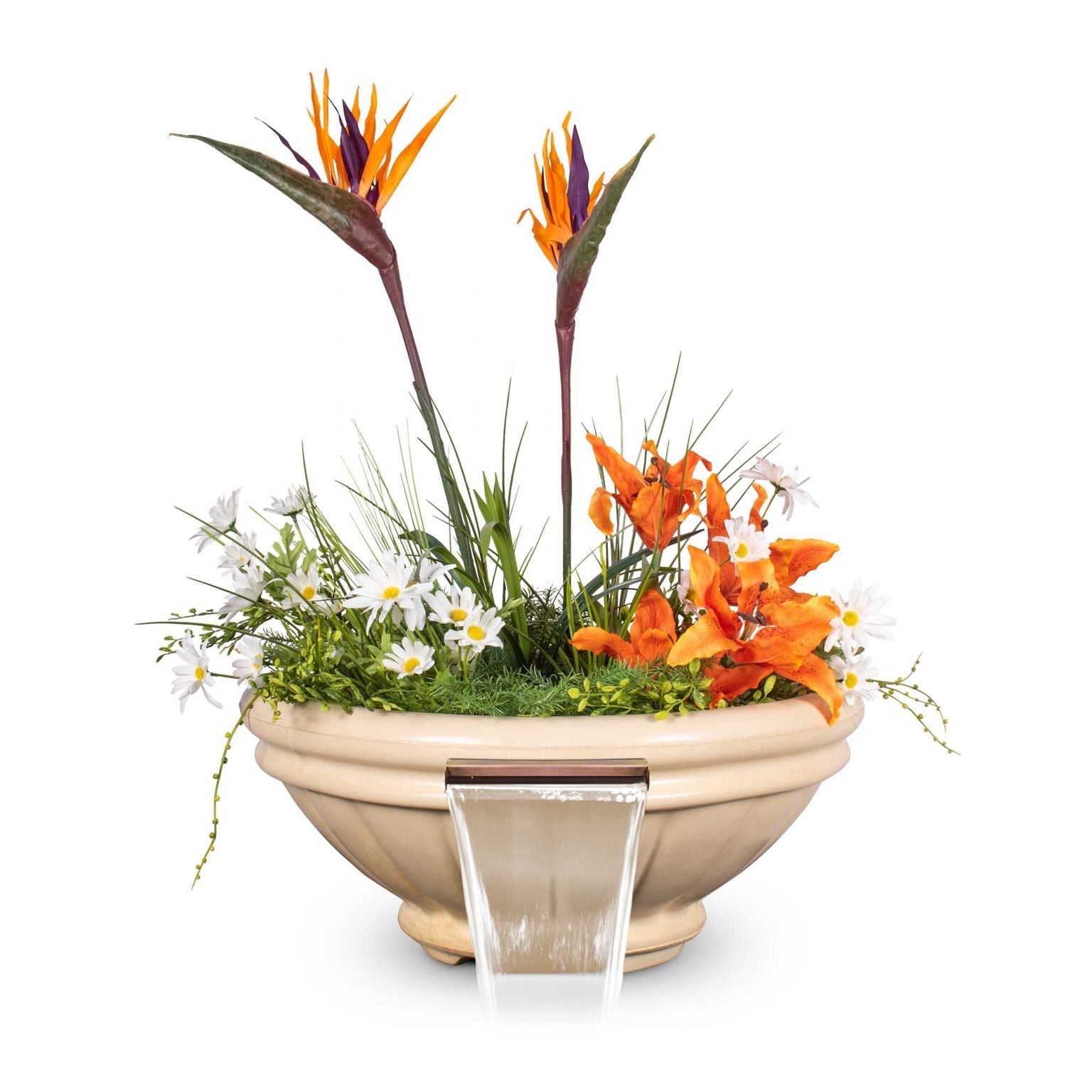Roma Concrete Planter & Water Bowl Vanilla
