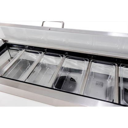 SABA SPP-44-6 - 44" One Door Commercial Pizza Prep Table with 6 Pans