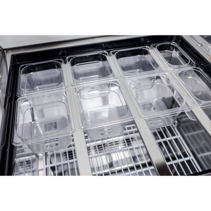 SABA SPS-27-12M - 27" One Door Commercial Mega-Top Sandwich Prep Table with 12 Pans