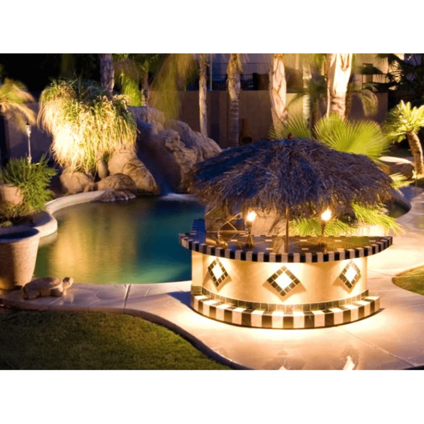 Kokomo Tahiti Outdoor Kitchen with 10 foot Palapa and Built In BBQ Grill - TAHITI-LP