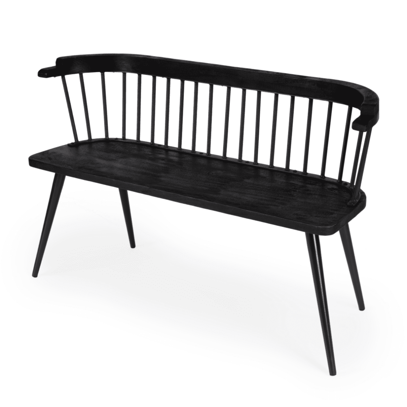 Butler Specialty Company Tempe Mango Wood Spindle Back  51.25""W Bench, Black  - 5615295