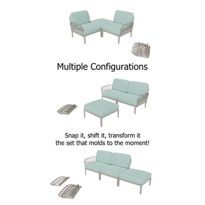 Strata Furniture Dahlia Patio Set Chairs and Ottoman  - ODACCOGM