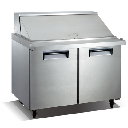 Adcraft GRSL-2D/60 Grista Two-Section Refrigerated Salad/Sandwich Prep Table - ACGRSL2D60