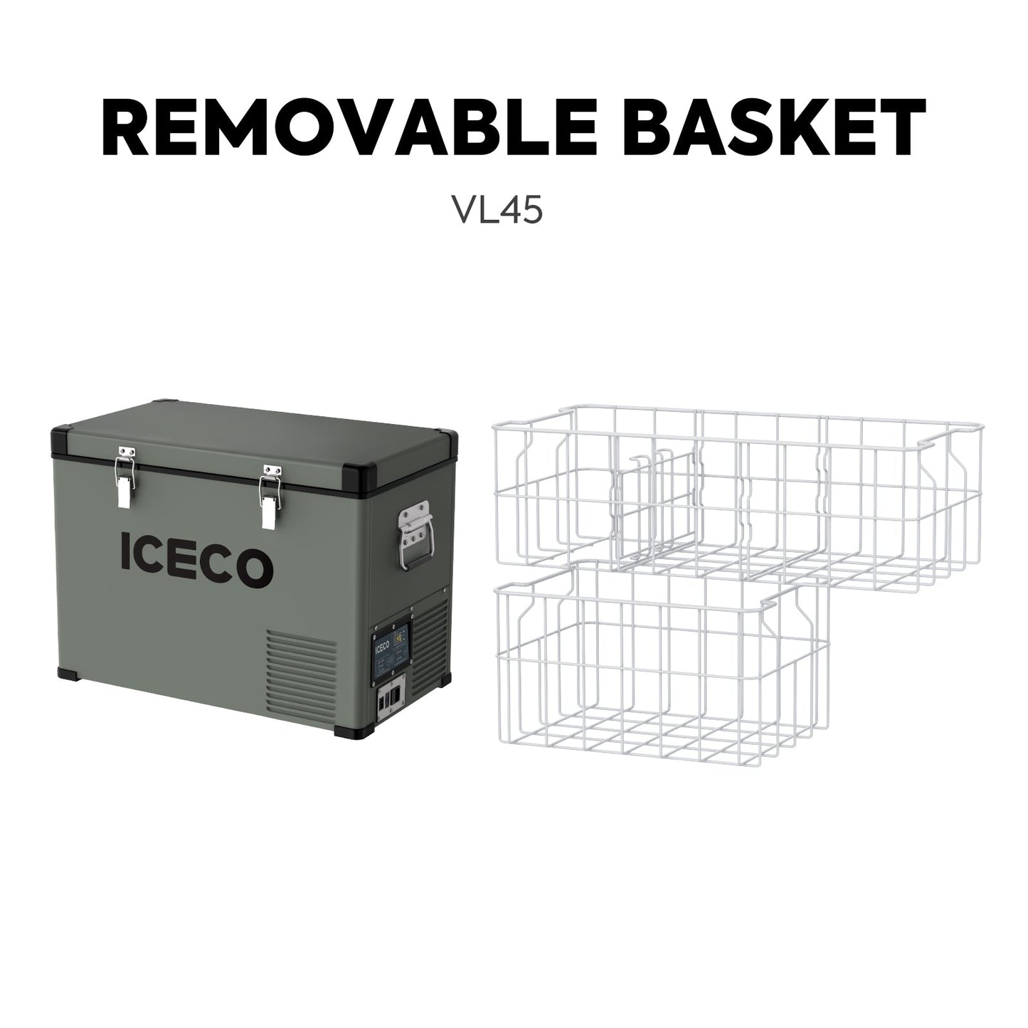 ICECO47.5QT VL45 Portable Fridge Single Zone Freezer With Magnetic Power Bank - VL45+Magnetic Power Bank
