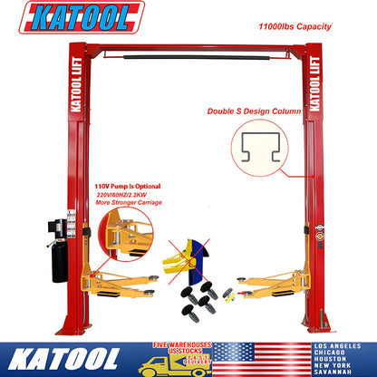 Katool Two Post Clear-floor Vehicle Lift 12,000lbs M120 - KT-M120