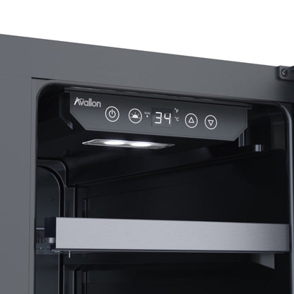 Avallon 15 Inch Wide 27 Bottle Capacity Single Zone Wine Cooler with Left Swing Door - AWC152SZLH