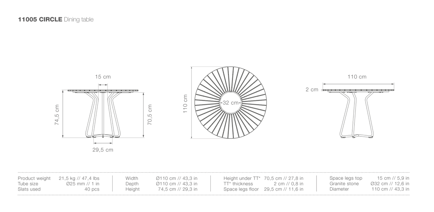 HOUE CIRCLE Outdoor Dining Table