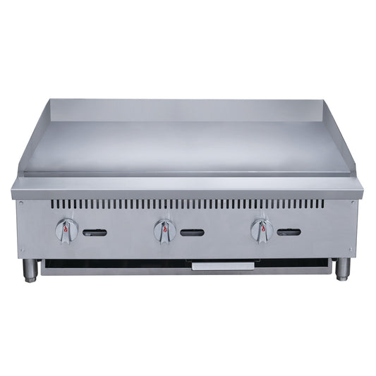 Chef AAA - TCGM36 Commercial 36 in. Countertop with Griddle with 3 Burners NG - TCGM36