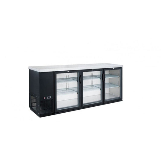 Chef AAA - TBB-72G-HC, Commercial 73" Glass Door Back Bar Refrigerator 19.2 cu.ft. - TBB-72G-HC