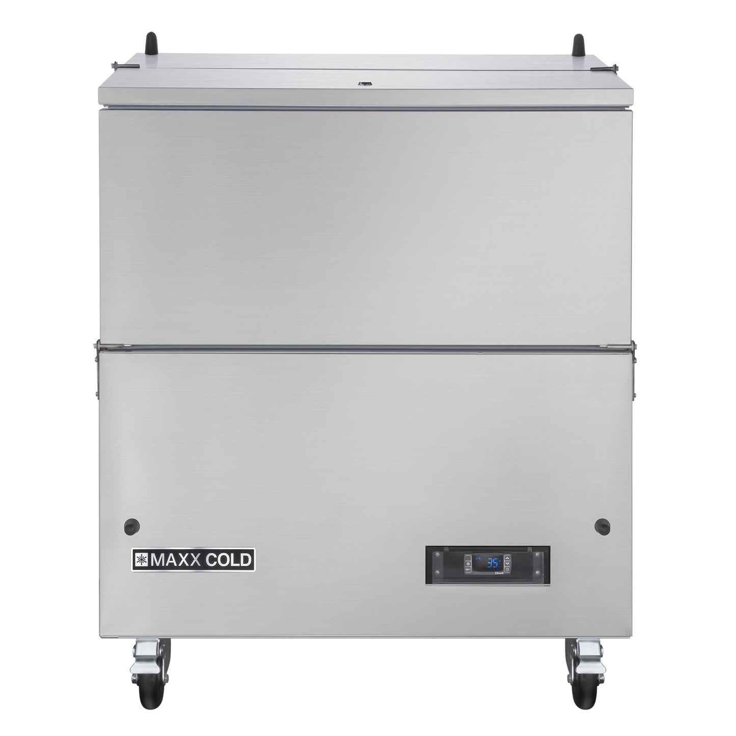 Maxx Cold Milk Cooler, 34"W, Stores up to (8) 13" Milk Crates, in Stainless Steel - MXMC34HC