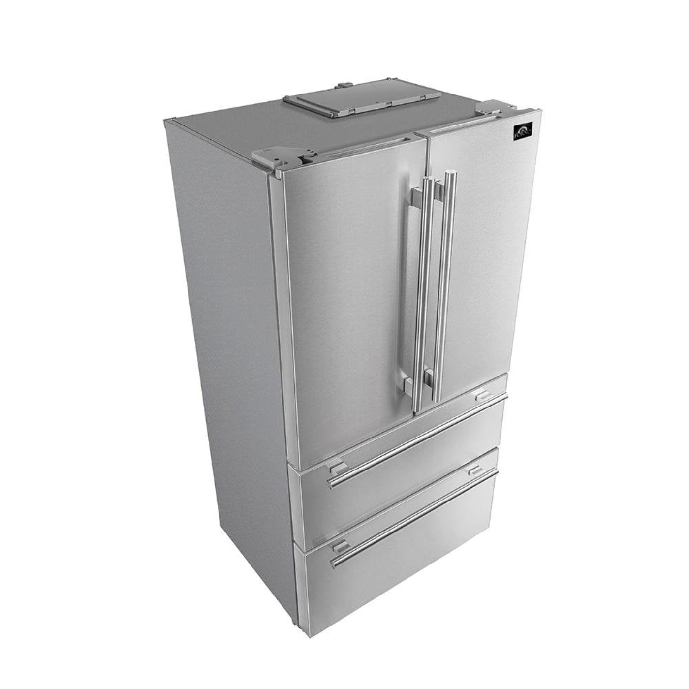 Forno 4-Piece Pro Appliance Package - 36-Inch Gas Range, Wall Mount Hood with Backsplash, 36-Inch French Door Refrigerator, and Dishwasher in Stainless Steel - AP4-6260-36