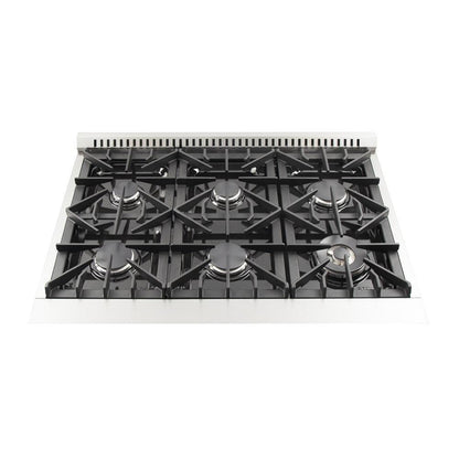 Forno 2-Piece Appliance Package - 36-Inch Gas Range & Wall Mount Hood in Stainless Steel - AP2-6244-36