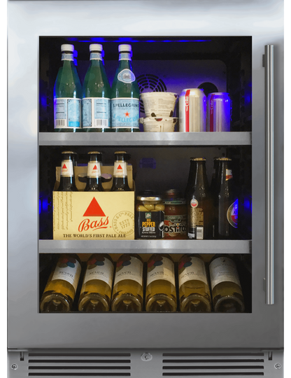 XO APPLIANCE XOU24BCGSL 24" Beverage Center, in Stainless Steel Glass, Left Hinge in Stainless Steel - XOU24BCGSL