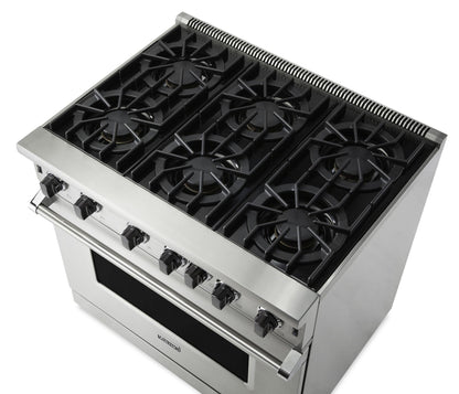 VIKING 36" Open Burner Gas Range Viking 5 Series Gray - VGIC53626BSQ