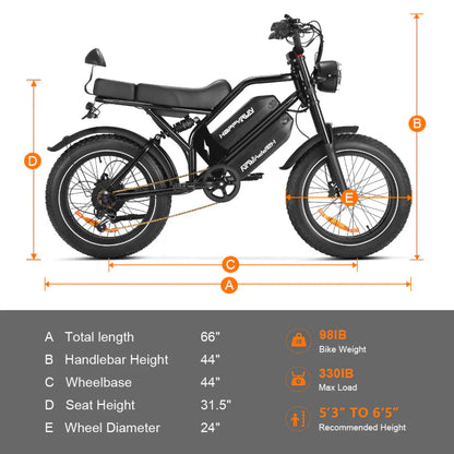 HappyRun G70 48V/38Ah 2000W Electric Cargo Bike