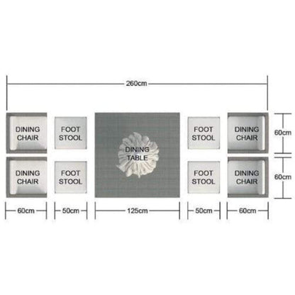 Home Roots Brown Wicker 9-Piece Square Outdoor Dining Set with Beige Cushions - 372319