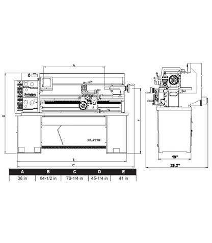 JET Elite Lathe E-1340VS with ACU-RITE 303 DRO with Collet Closer - JT9-892413