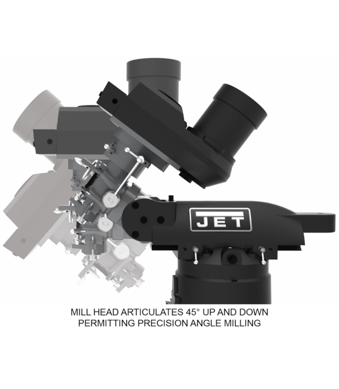 JET Elite ETM-949 Mill with X, Y, Z-Axis JET Powerfeeds and USA Made Air Draw Bar - JT9-894108