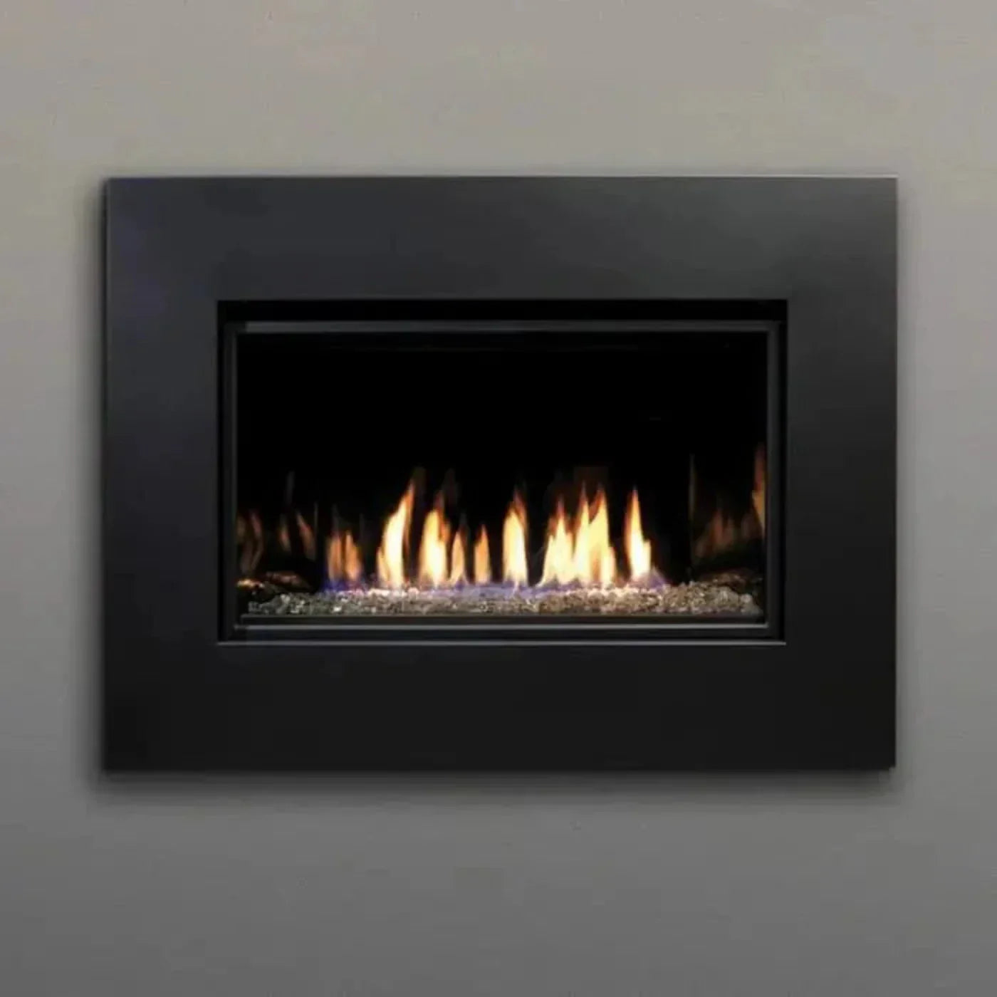 Kingsman Fireplaces 36-Inch Zero Clearance Clean View Linear Direct Vent Gas Fireplace with Fire Glass - ZCVRB3622
