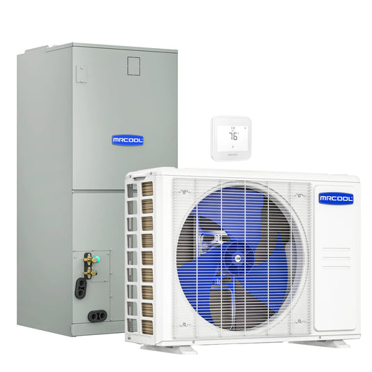 MRCOOL Hyper Heat 2nd Gen 24K BTU, 2 Ton, 18.3 SEER2 Heat Pump Condenser and Ducted Air Handler  - CENTRAL-24-HP-230B00-O