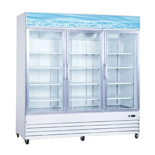 Omcan 78" Swing Glass Door Merchandiser Refrigerator - 53 Cu Ft - Omcan-50052