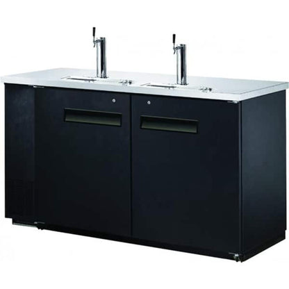 Omcan Kegerator 60" 2 Towers 2 Taps Beer Dispenser (2) 1/2 Keg Capacity - Omcan-50064