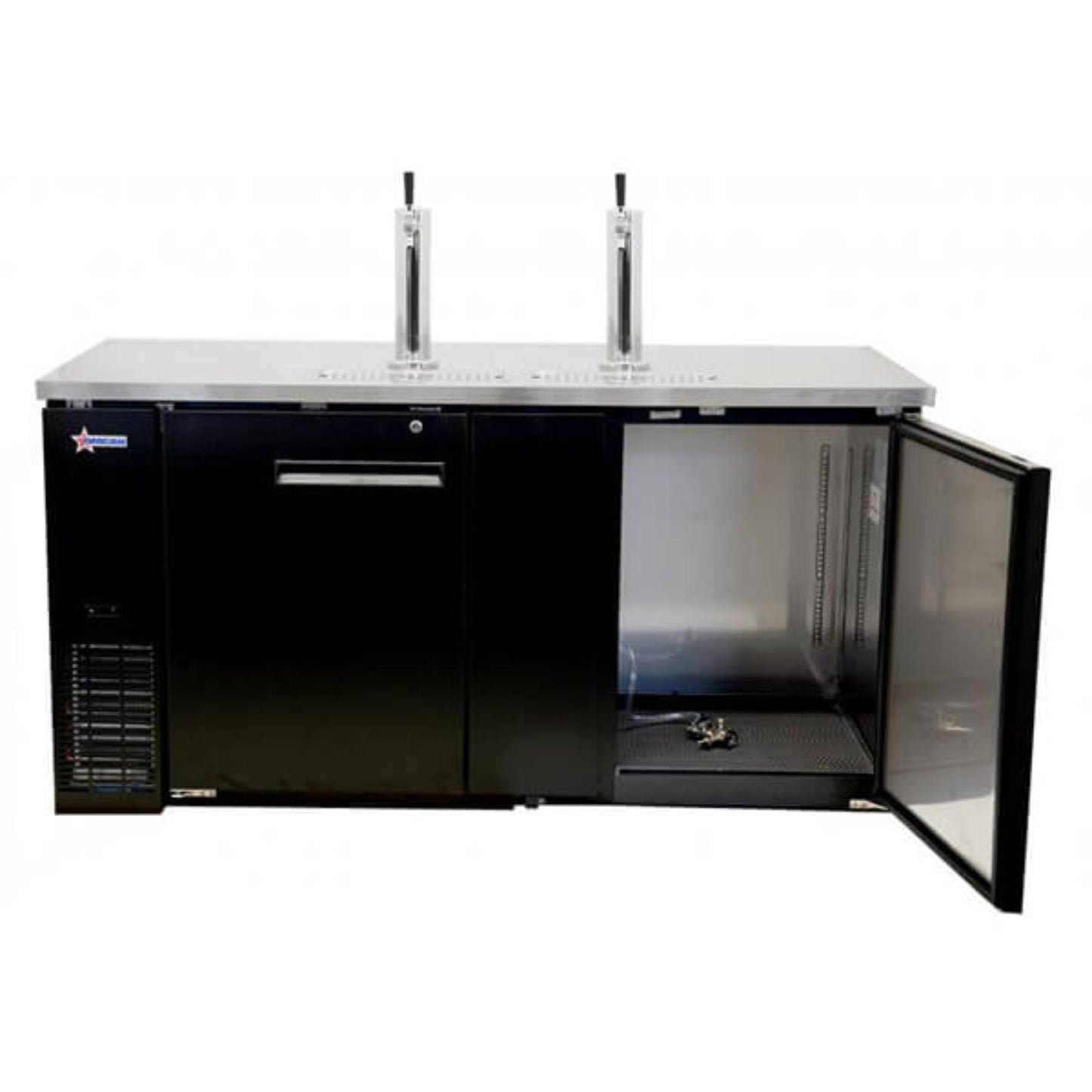 Omcan Kegerator 69" 2 Towers 2 Taps Beer Dispenser (3) 1/2 Keg Capacity - Omcan-50068