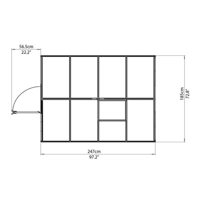 Palram - Canopia | Mythos Greenhouse Kit - 6 Ft Wide - Silver With 4mm Twin-wall Polycarbonate Glazing - HG5005