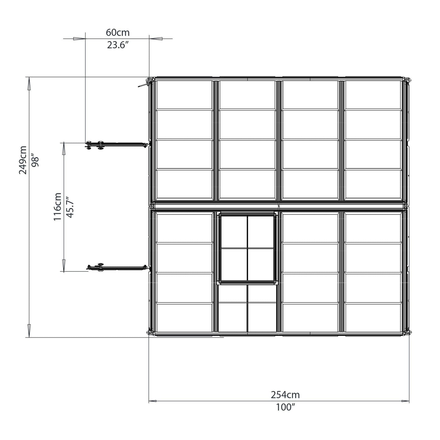 Palram - Canopia | Snap & Grow Greenhouse Kit - 8 Ft Wide - Silver With 0.8mm Polycarbonate Glazing - HG8008