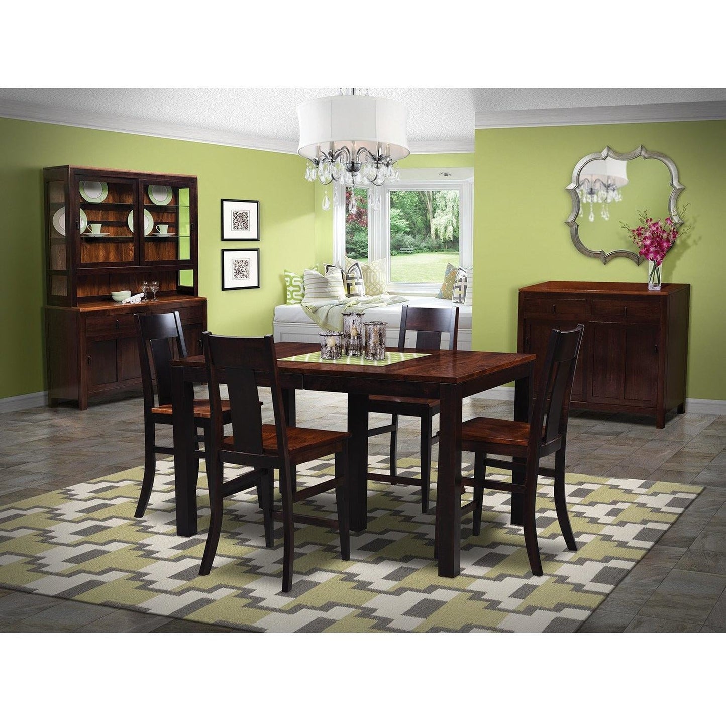 QW Amish Lillie Sliding Door Buffet - 747O-G19-32
