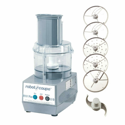 Robot Coupe R101PPLUS Combination Cutter & Vegetable Slicer with Clear Bowl - RCR101PLUS