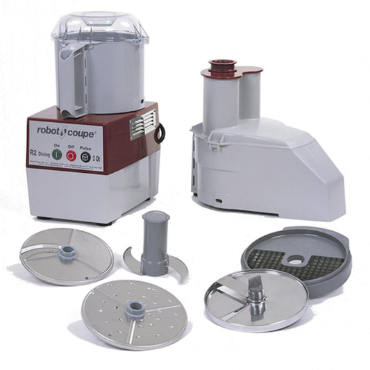 Robot Coupe R2DICE Combination Continuous Feed Food Processor / Dicer with 3 Qt. Gray Bowl - R2DICEPRIME-LOCAL