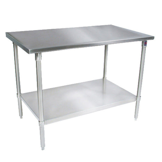 John Boos ST6-2436SSK 36"W x 24"D Stainless Steel Work Table Adjust. Undershelf - JBST62436SSK