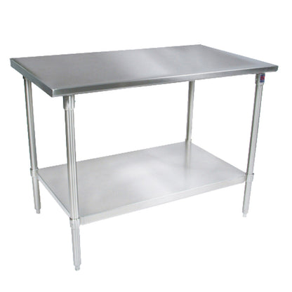 John Boos ST6-3696GSK 96" W x 36" D Work Table with Galvan Adjust. Undershelf - JBST63696GSK