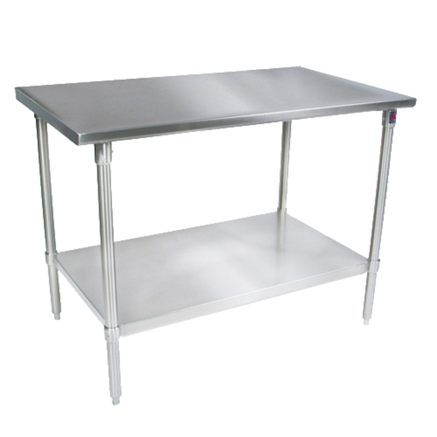 John Boos ST6-3030SSK 30"W x 30"D Stainless Steel Work Table Adjust. Undershelf - JBST63030SSK