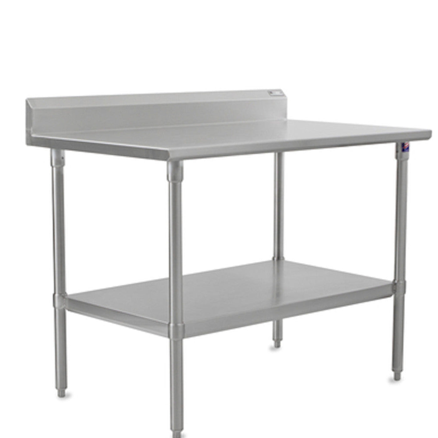 John Boos ST6R5-30120SSK 120"W x 30"D Stainless Steel Work Table, 5" Backsplash - JBST6R530120SSK