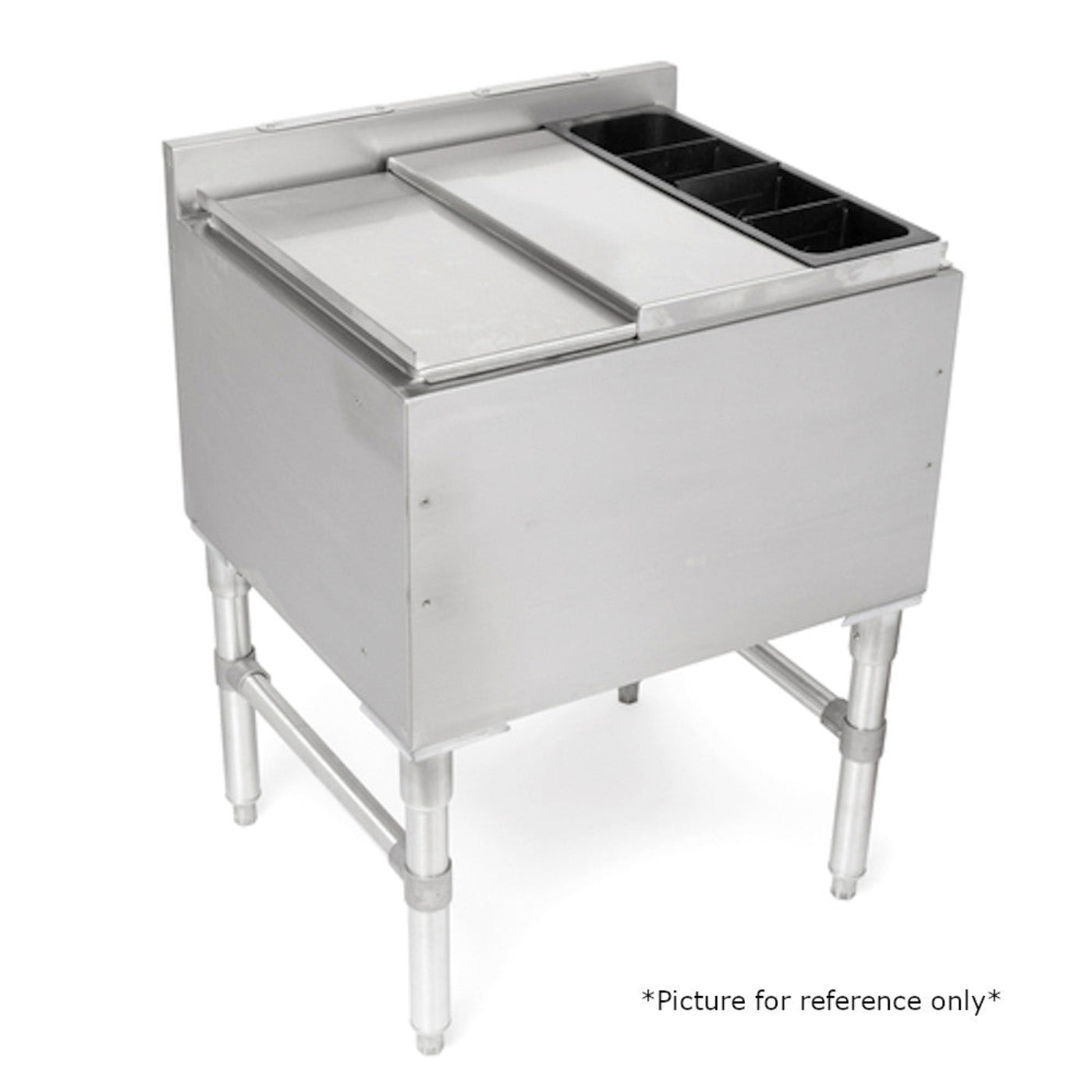 John Boos UBIB-2130-CP10 Underbar Ice Bin / Cocktail Unit with 10-Circuit Cold Plate - JBUBIB2130CP10