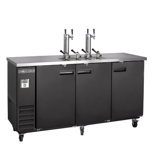 Maxx Cold Dual Tap Beer Dispenser, 73" Black - MXBD72-2BHC