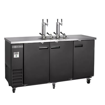 Maxx Cold Dual Tap Beer Dispenser, 73" Black - MXBD72-2BHC