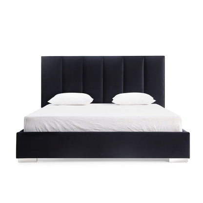 Whiteline Mod -  Velvet King Bed BK1655 - BK1655-WHT