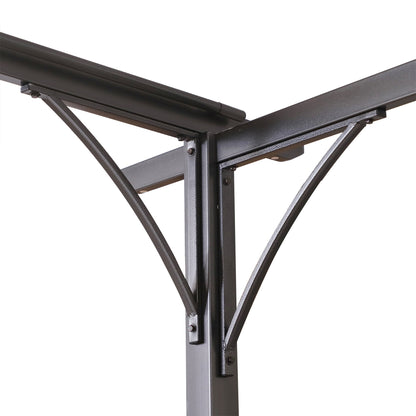Outsunny 11.5'x11.5' Retractable Metal Pergola Canopy Shade for Patio, Backyard & Grill, Beige - 84C-092
